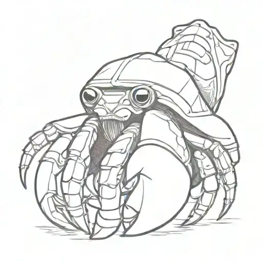 Hermit crab with starwars helmet  tattoo design idea