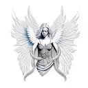 angel protector tattoo design idea