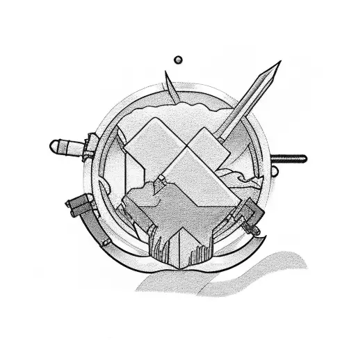 A bookshelf filled with anime-themed books and a tattoo needle resting on top tattoo design idea