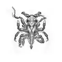 A dynamic skateboarding scorpion tattoo design idea