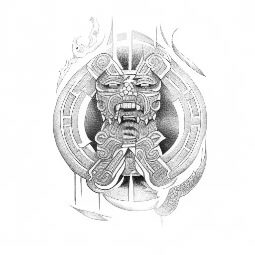 Maori tattoo with sacrificial mark of guts in berserk on shoulder tattoo design idea