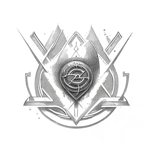 alpha omega emblem tattoo design idea