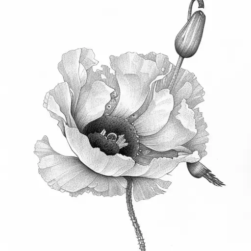 poppies & Gladioli tattoo design idea