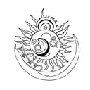 Sun and Moon tattoo design idea