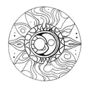 Sun and Moon tattoo design idea
