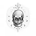 skull and tree tattoo design idea