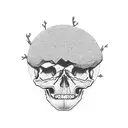skull and tree tattoo design idea