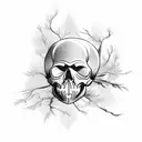 skull and tree tattoo design idea