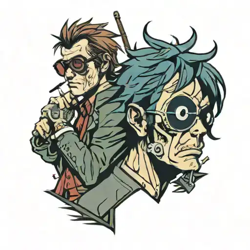 2d gorillaz dirty harry tattoo design idea