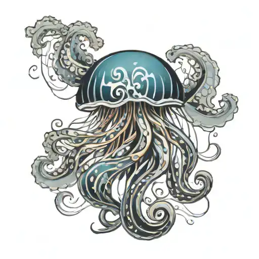 trinacria sicily jellyfish tattoo design idea