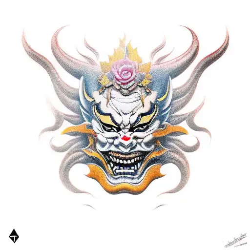 Hannya mask tattoo design idea