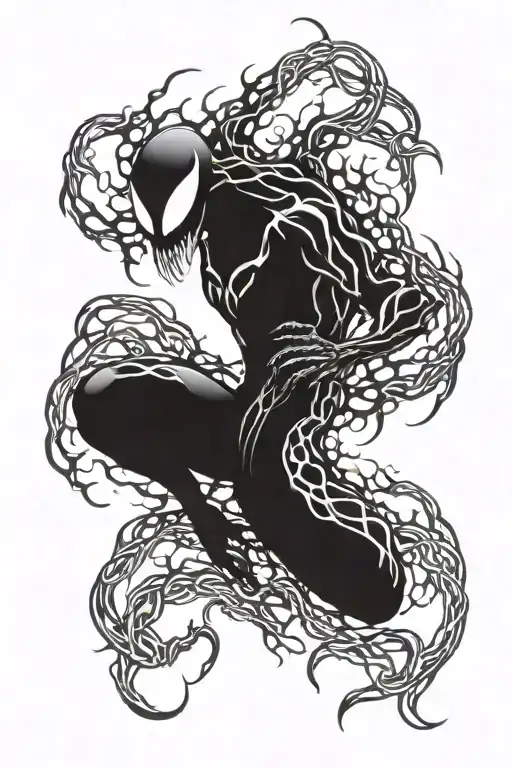 symbiote skin tattoo design idea