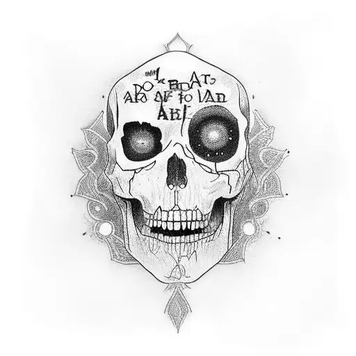 word art "Don't be afraid, my son Death comes for us all we can only evade it for so long" tattoo design idea