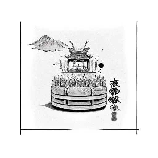 wooden bench with brick wall ad background  tattoo design idea