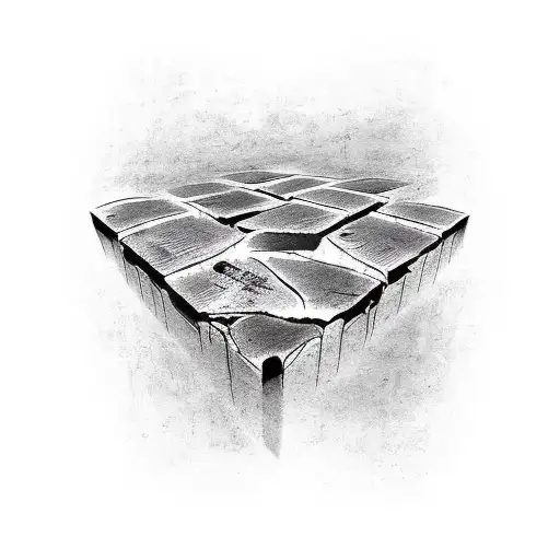 wooden bench with dv as Graffiti text with brick wall as background  tattoo design idea