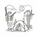 guns money drugs beer bottle camping scene tattoo design idea