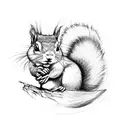 Scotland squirrel tattoo design idea