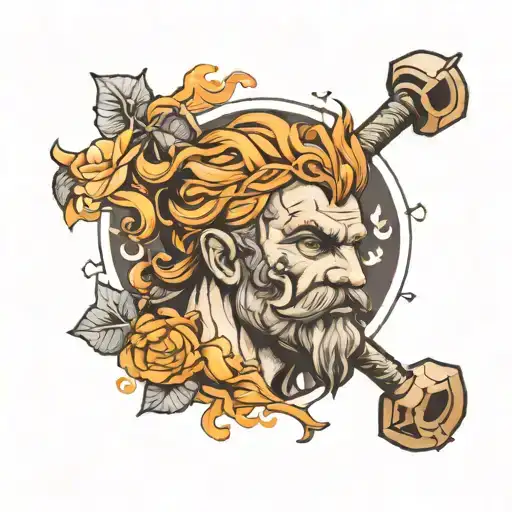 hephaestus god tattoo design idea