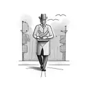 the subject is a man with a suitcase in his hand seen from behind. the subject is walking towards an Engl tattoo design idea