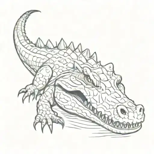 full crocodile tattoo design idea