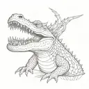 full crocodile tattoo design idea