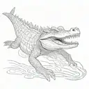 full crocodile tattoo design idea