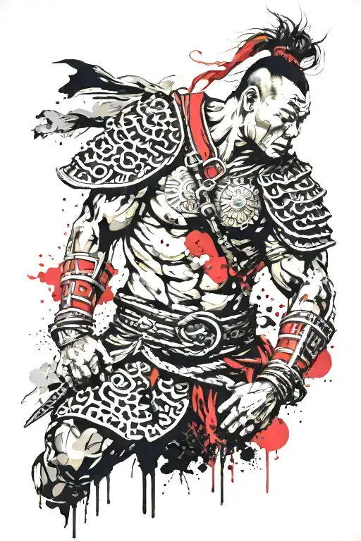 mongolian warrior strong man   tattoo design idea