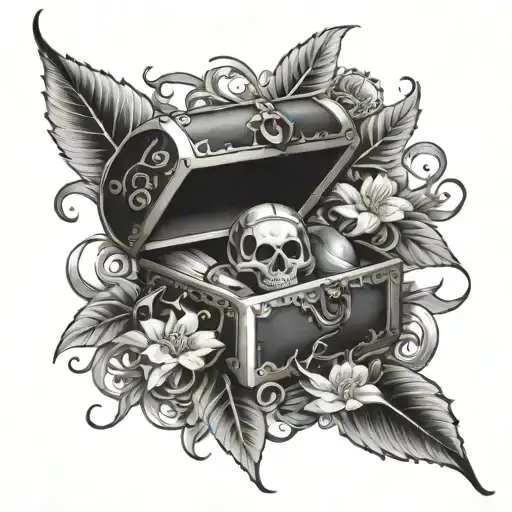 lost treasure tattoo design idea