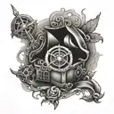 lost treasure tattoo design idea