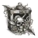 lost treasure tattoo design idea