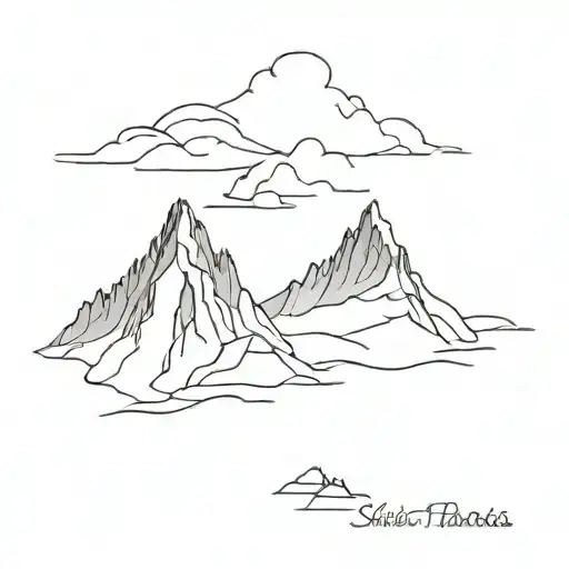 minimalist sketch of skelligs in kerry ireland tattoo design idea