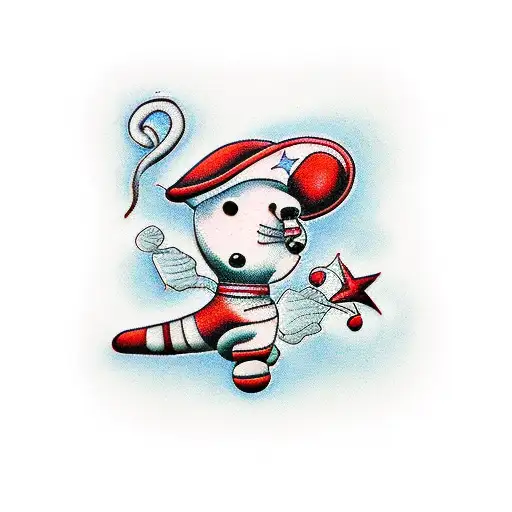 red caterpillar tattoo design idea