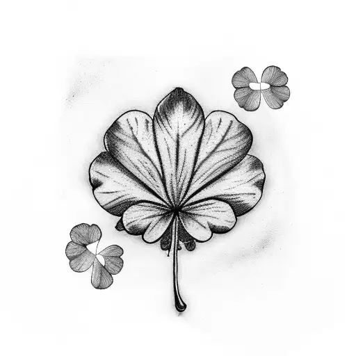 Black 4 leaf clover  tattoo design idea
