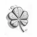 Solid Black 4 leaf clover  tattoo design idea