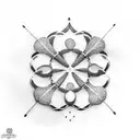 Solid Black 4 leaf clover  tattoo design idea