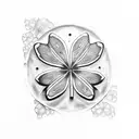 Black 4 leaf clover  tattoo design idea