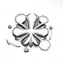 Black 4 leaf clover  tattoo design idea