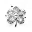Black 4 leaf clover  tattoo design idea
