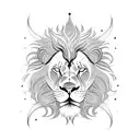 sun with lion  tattoo design idea