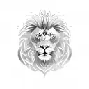 sun with lion  tattoo design idea