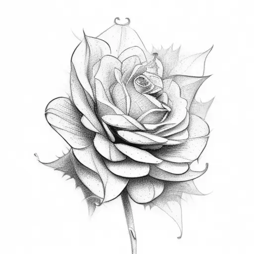 botanical drawing tattoo design idea