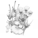 botanical drawing tattoo design idea