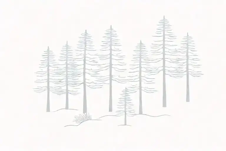 simple pine trees no background  tattoo design idea