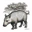 river tapir tattoo design idea