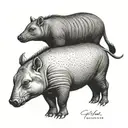river tapir tattoo design idea