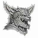 gladiator with wolf face tattoo design idea