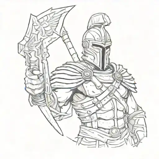gladiator with cross shoulder tattoo tattoo design idea