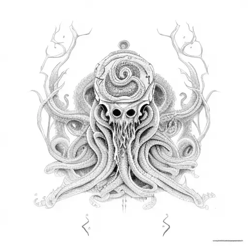 Lovecraft inspired but not cthulu  tattoo design idea