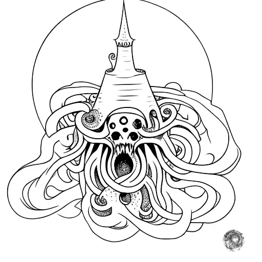 Lovecraft inspired but not cthulu  tattoo design idea