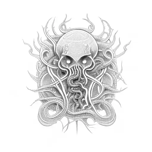 Lovecraft inspired but not cthulu  tattoo design idea